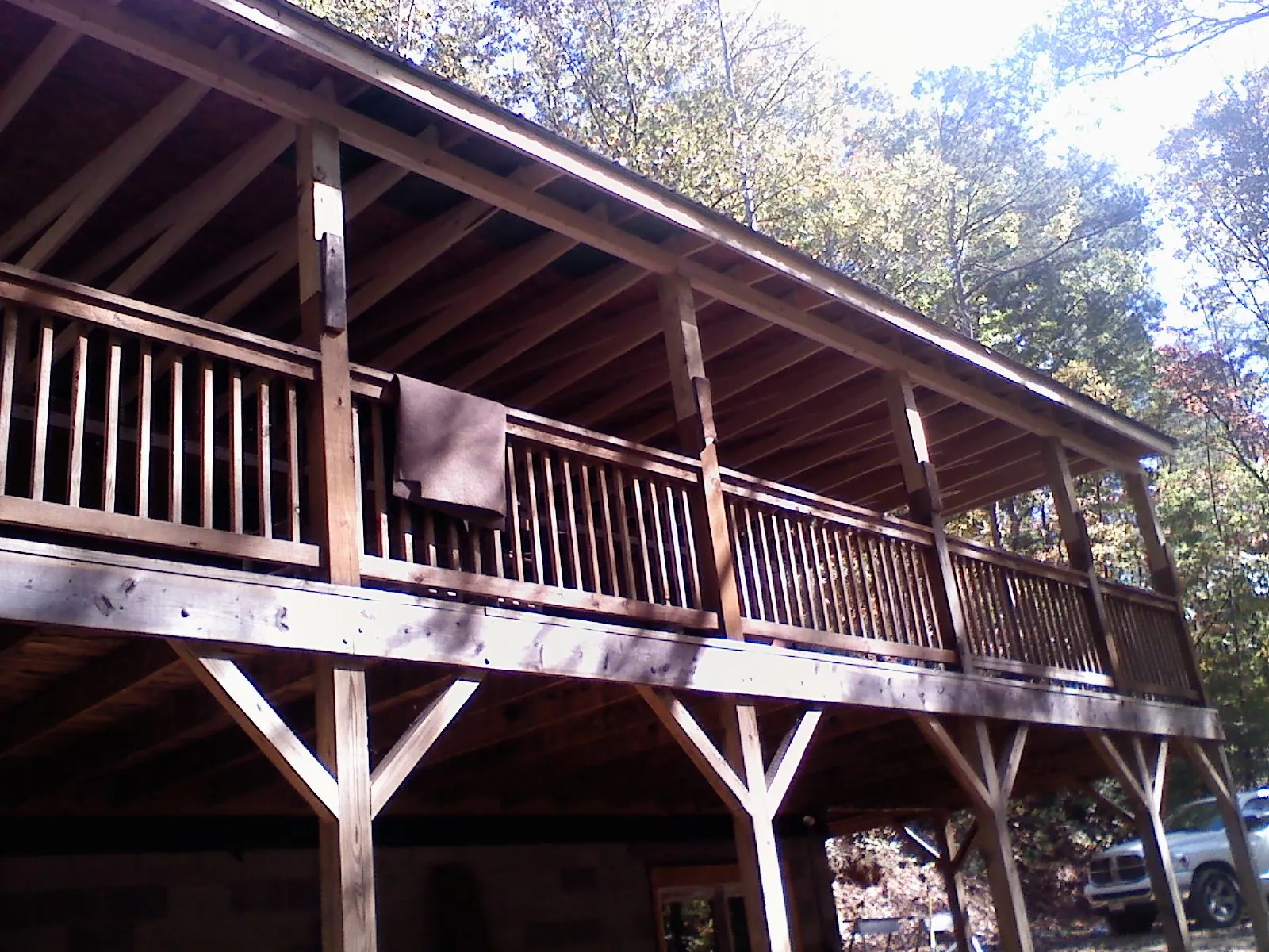 Timber framing under a new elevated porch and deck — Roof Leak Repair in Saxonburg by Roofing Brothers